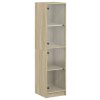 vidaXL Highboard se skleněnými dvířky dub sonoma 35 x 37 x 142 cm