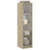 vidaXL Highboard se skleněnými dvířky dub sonoma 35 x 37 x 142 cm