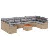 vidaXL Sada zahradních pohovek s polštářem 11 pcs Béžová polyratan
