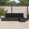 vidaXL Sada zahradních pohovek s polštářem 5 pcs Černá polyratan