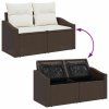 vidaXL Set pohovek s polštářem 5 pcs polyratan