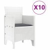 vidaXL Zahradní jídelní souprava 11 pcs Bílá Ratan Polt