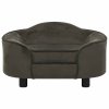 vidaXL Pohovka pro psy tmavě šedá 67 x 47 x 36 cm plyš