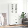 vidaXL Skříň highboard bílá 69,5 x 34 x 180 cm kompozitní dřevo