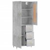 vidaXL Skříň highboard betonově šedá 69,5x34x180 cm kompozitní dřevo