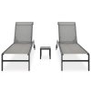 vidaXL Zahradní lehátka 2 ks se stolkem textilen a ocel