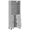 vidaXL Skříň highboard betonově šedá 69,5x34x180 cm kompozitní dřevo