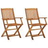 vidaXL Skládací zahradní židle 2 ks masivní akáciové dřevo