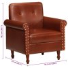 vidaXL Klubové křeslo hnědé pravá kůže