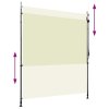 vidaXL Venkovní roleta 200 x 270 cm krémová