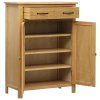 vidaXL Botník 76 x 37 x 105 cm masivní dubové dřevo