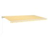 vidaXL Automatická markýza LED a senzor větru 600 x 350 cm žlutá/bílá