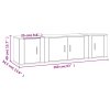 vidaXL 3dílný set TV skříněk bílý kompozitní dřevo