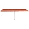 vidaXL Automatická markýza LED a senzor větru 600x300 cm oranžovohnědá