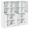 vidaXL Knihovna s dvířky bílá 136 x 37 x 142 cm kompozitní dřevo