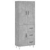 vidaXL Skříň highboard betonově šedá 69,5x34x180 cm kompozitní dřevo