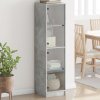vidaXL Highboard se skleněnými dvířky betonově šedý 35 x 37 x 142 cm