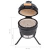 vidaXL Zahradní gril a udírna 2 v 1 Kamado keramický 56 cm černý