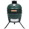 vidaXL Zahradní gril a udírna 2 v 1 Kamado keramický 56 cm zelený