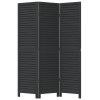 vidaXL Paraván 3dílný černý masivní dřevo pavlovnie