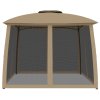 vidaXL Altán s dvojitou střechou a stěnami taupe 2,93 x 2,93 m ocel