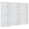 vidaXL Paraván 6dílný bílý masivní dřevo pavlovnie