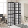 vidaXL Paraván 4dílný černý masivní dřevo pavlovnie