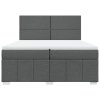 vidaXL Box spring postel s matrací tmavě šedá 200x200 cm textil