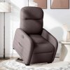 vidaXL Elektrické zvedací polohovací křeslo tmavě hnědé textil