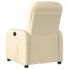 vidaXL Elektrické polohovací křeslo krémové textil