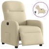 vidaXL Elektrické polohovací křeslo krémové textil