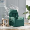 vidaXL Polohovací křeslo tmavě zelené textil