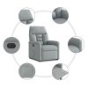 vidaXL Elektrické polohovací křeslo světle šedé textil