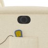 vidaXL Elektrické zvedací masážní polohovací křeslo krémové textil