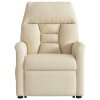 vidaXL Elektrické zvedací masážní polohovací křeslo krémové textil