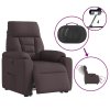 vidaXL Elektrické zvedací polohovací křeslo tmavě hnědé textil