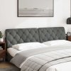 vidaXL Polštář na čelo postele tmavě šedý 200 cm textil