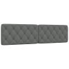 vidaXL Polštář na čelo postele tmavě šedý 200 cm textil
