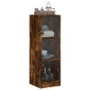 vidaXL Highboard se skleněnými dvířky kouřový dub 35 x 37 x 109 cm