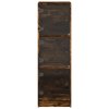 vidaXL Highboard se skleněnými dvířky kouřový dub 35 x 37 x 109 cm