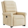 vidaXL Elektrické zvedací polohovací křeslo krémové textil
