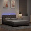 vidaXL Rám postele s LED bez matrace Taupe 140x200 cm Látka