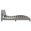 vidaXL Rám postele s LED bez matrace Světle šedá 200x200 cm Látka