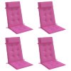 vidaXL Podušky na židli s vysokým opěradlem 4 ks růžové látka oxford