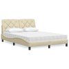 vidaXL Postel s matrací krémová 140 x 190 cm textil