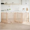 vidaXL Zábrana pro psy s dvířky skládací 4 panely 320cm topolové dřevo