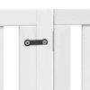 vidaXL Zábrana pro psy s dvířky skládací 8 panelů bílá 640 cm topol