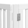 vidaXL Zábrana pro psy s dvířky skládací 8 panelů bílá 640 cm topol