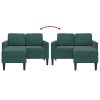 vidaXL Dvoumístná pohovka s lehátkem ve tvaru L tmavě zelená samet
