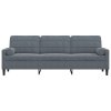 vidaXL 3místná pohovka s polštáři tmavě šedá 210 cm samet